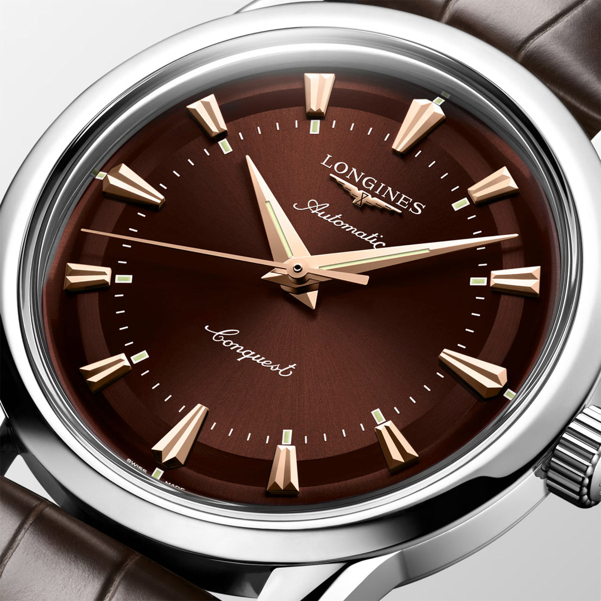 Longines Conquest Heritage Steel 38mm Men's Automatic Strap Watch - Berry's Jewellers