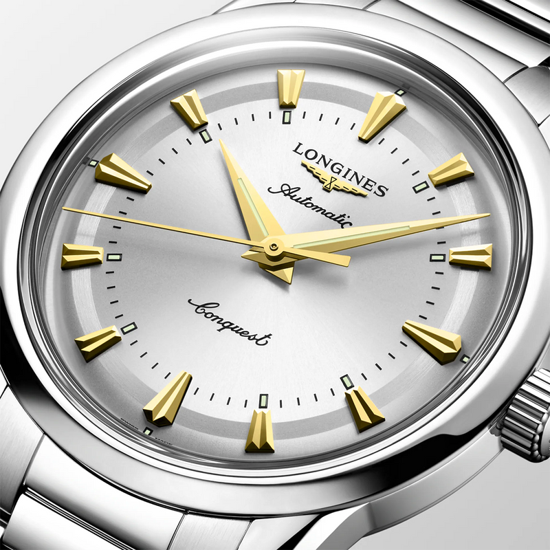 Conquest Heritage 38mm Ivory Dial Automatic Bracelet Watch