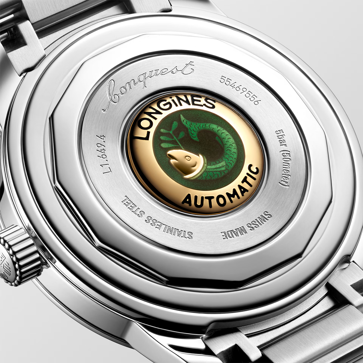 Conquest Heritage 38mm Ivory Dial Automatic Bracelet Watch