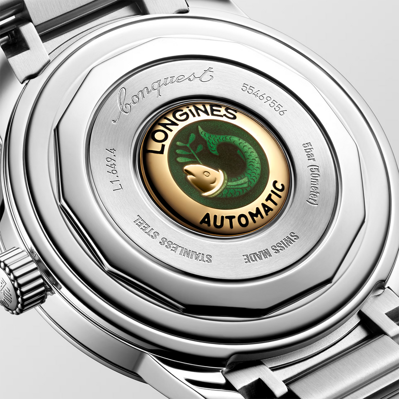 Conquest Heritage 38mm Ivory Dial Automatic Bracelet Watch