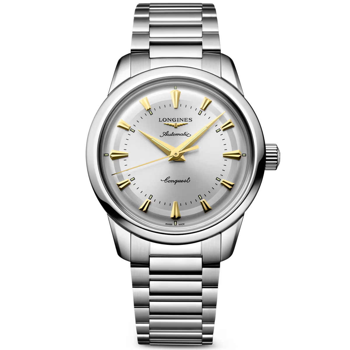 Conquest Heritage 38mm Ivory Dial Automatic Bracelet Watch