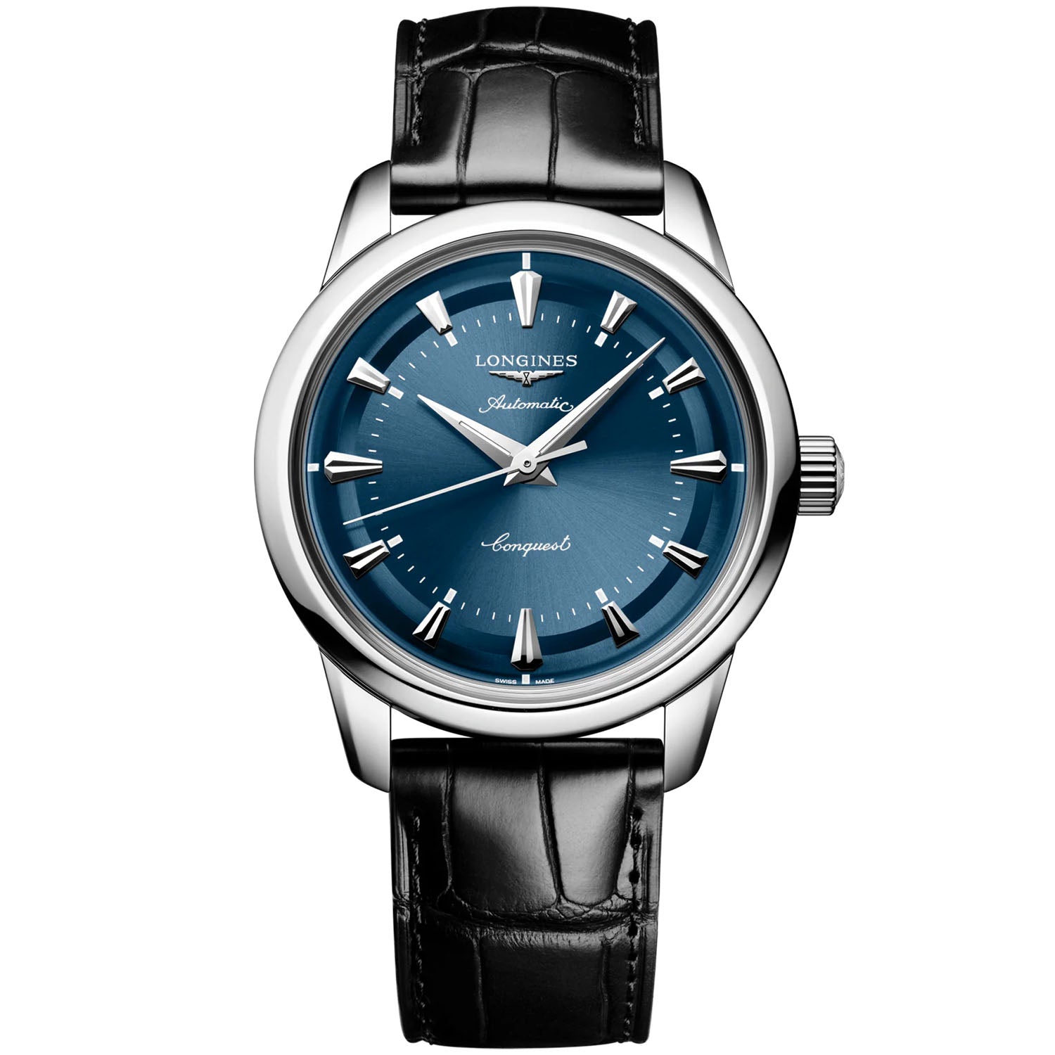 Longines Conquest Heritage 38mm Blue Dial Automatic Strap Watch - Berry's Jewellers