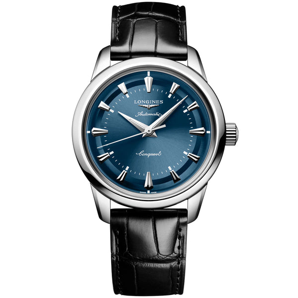 Longines Conquest Heritage 38mm Blue Dial Automatic Strap Watch - Berry's Jewellers