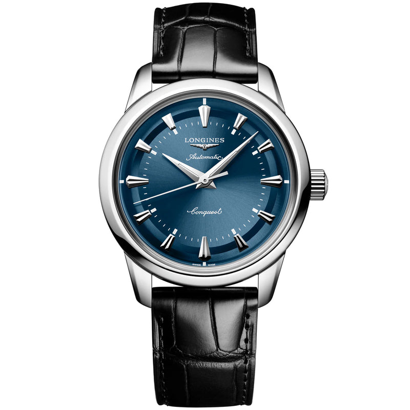 Longines Conquest Heritage 38mm Blue Dial Automatic Strap Watch - Berry's Jewellers