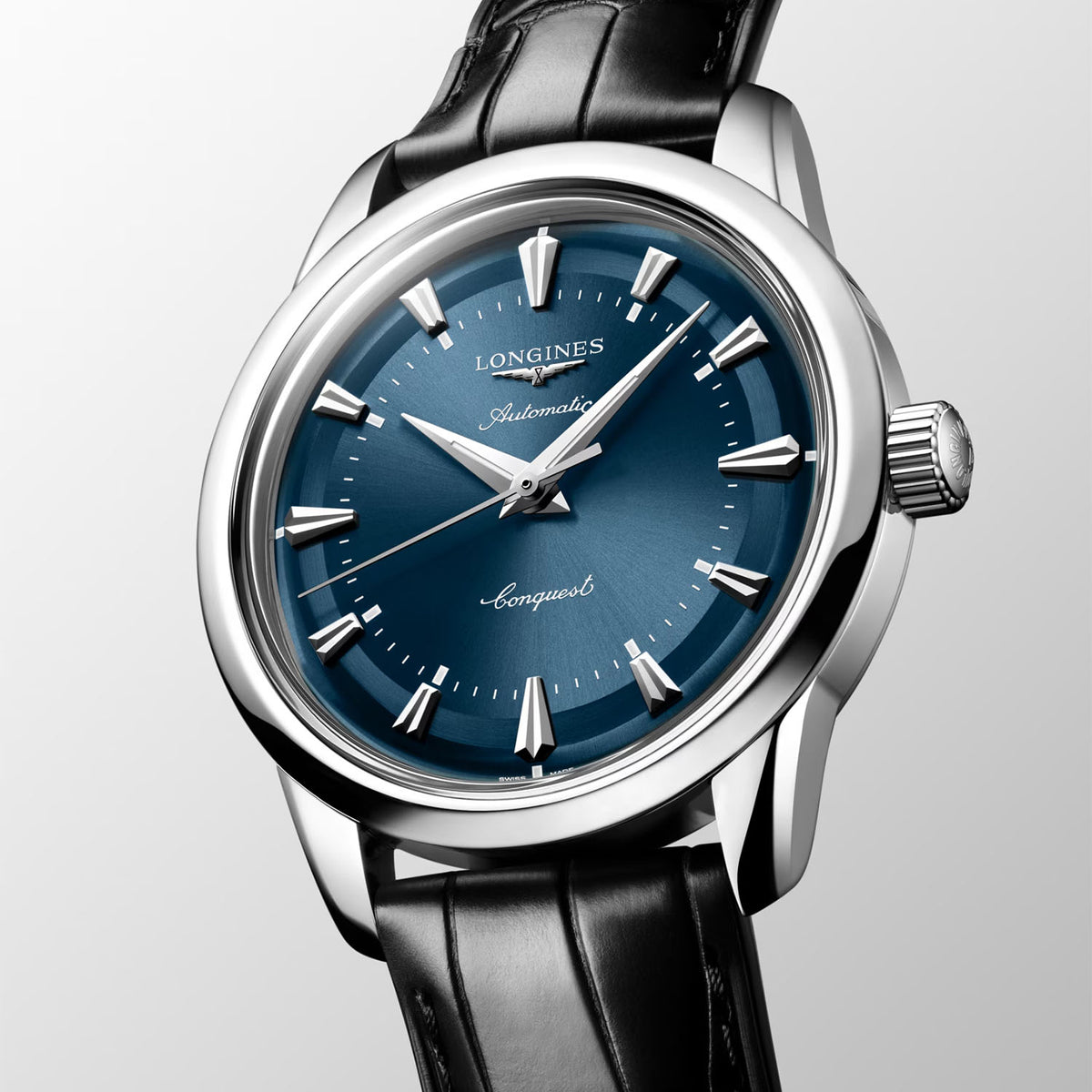 Longines Conquest Heritage 38mm Blue Dial Automatic Strap Watch - Berry's Jewellers