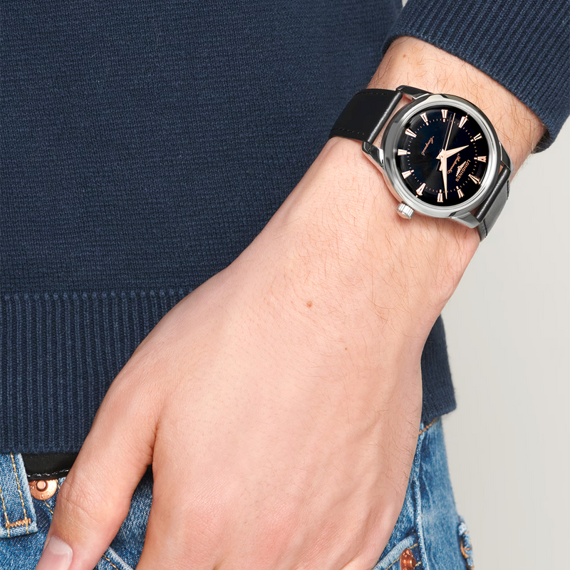 Conquest Heritage 40mm Black Dial & Strap Automatic Watch