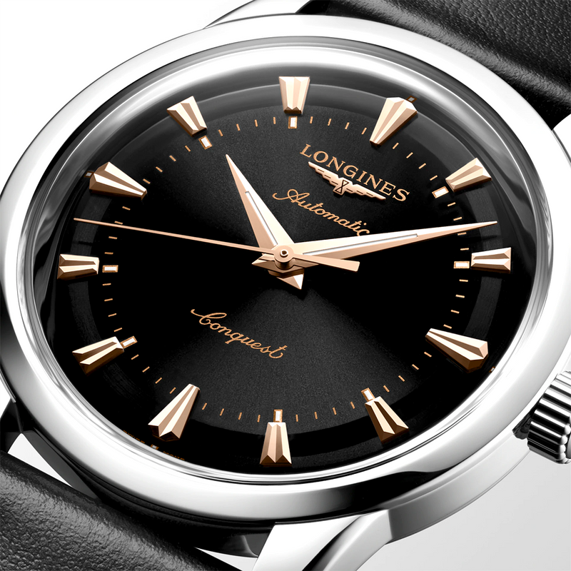 Conquest Heritage 40mm Black Dial & Strap Automatic Watch