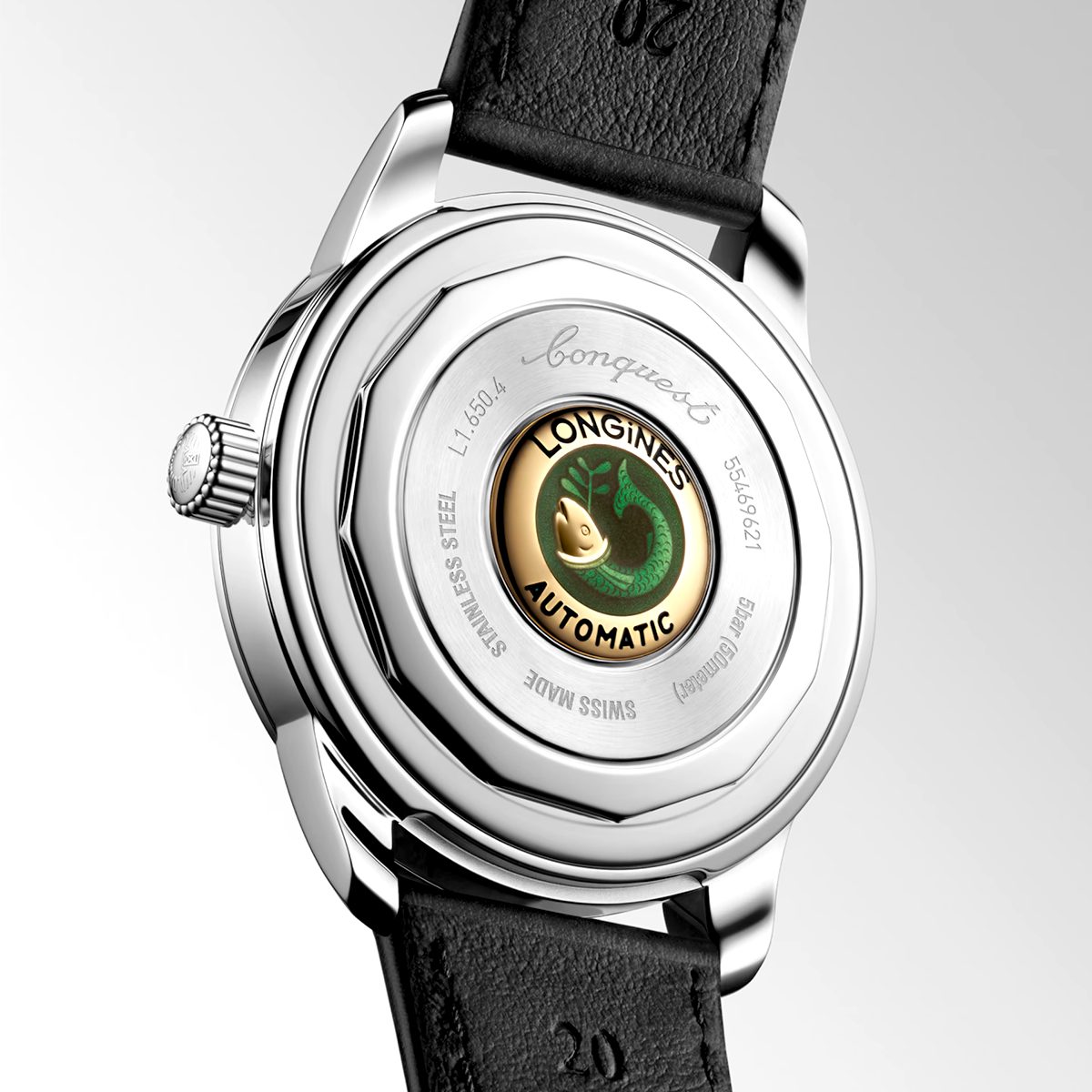 Longines Conquest Heritage 40mm Black Dial & Strap Automatic Watch - Berry's Jewellers