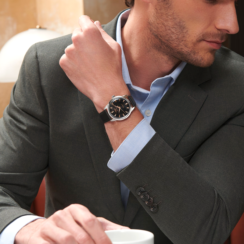 Conquest Heritage 40mm Black Dial & Strap Automatic Watch