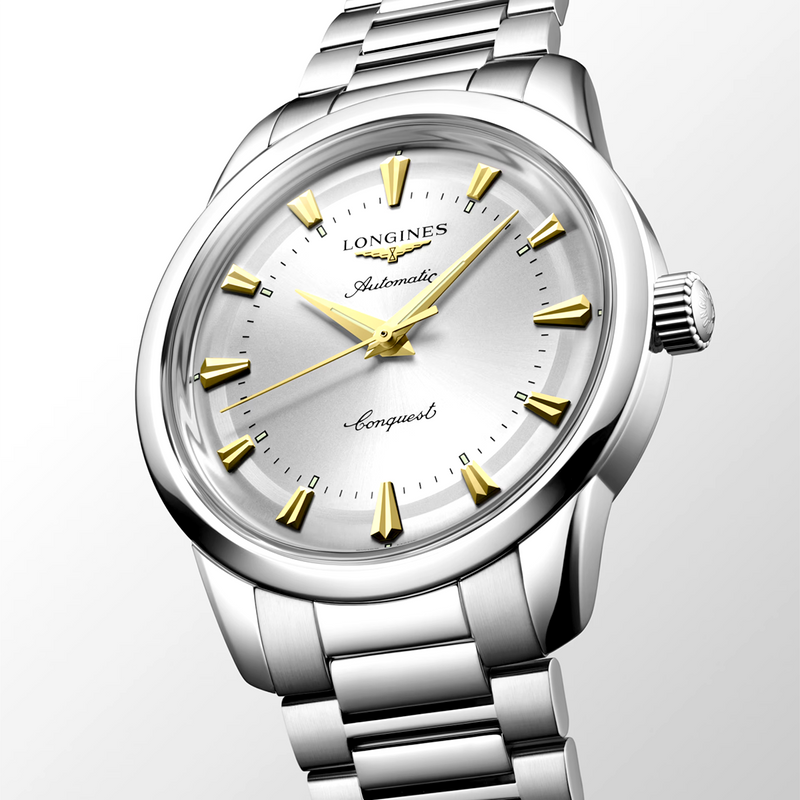 Conquest Heritage 40mm Opaline Ivory Dial Automatic Bracelet Watch