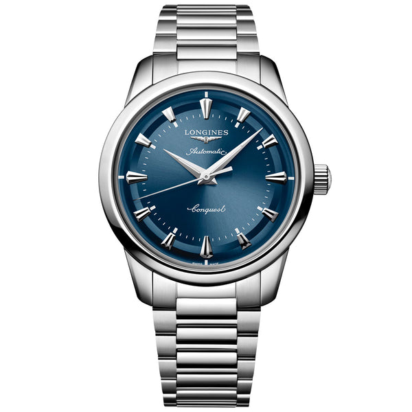 Longines Conquest Heritage 40mm Blue Dial Automatic Bracelet Watch - Berry's Jewellers