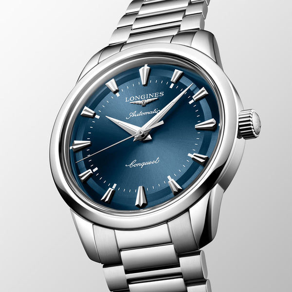 Longines Conquest Heritage 40mm Blue Dial Automatic Bracelet Watch - Berry's Jewellers
