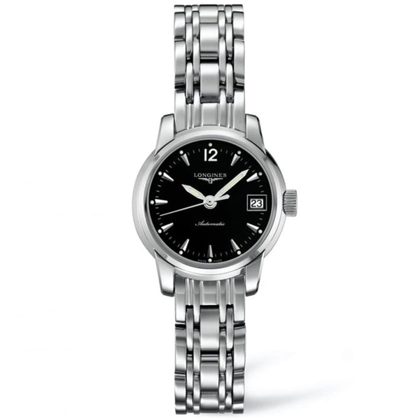 Longines St Imier Steel 26mm Black Dial Automatic Chronograph Watch - Berry's Jewellers