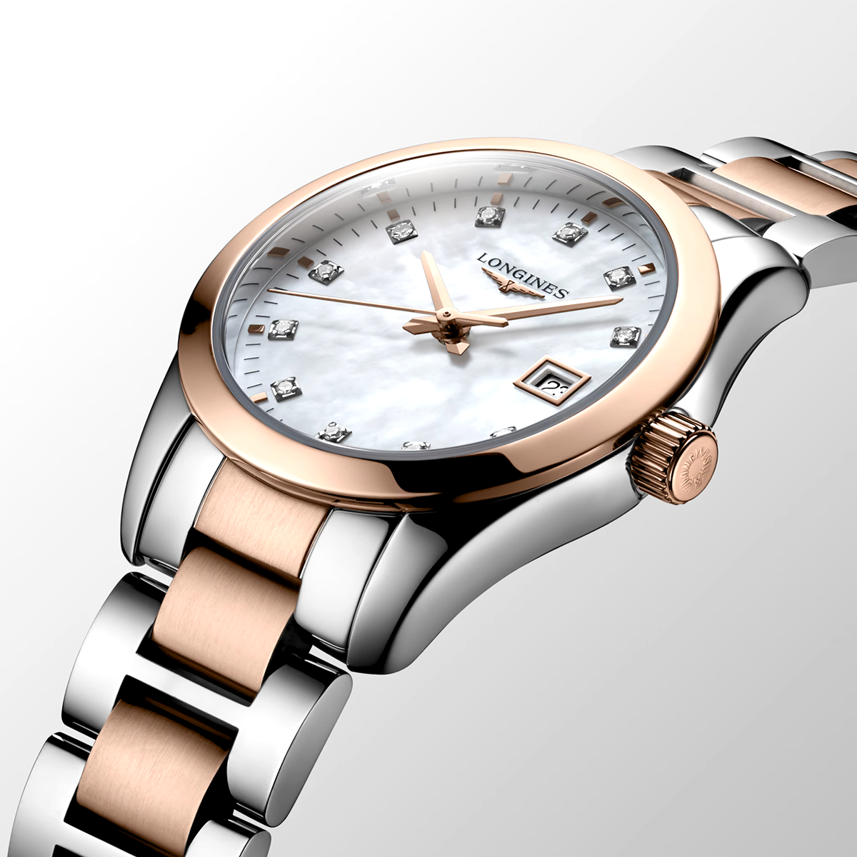Conquest Classic 29.5mm Two-Tone Diamond Set Ladies Watch