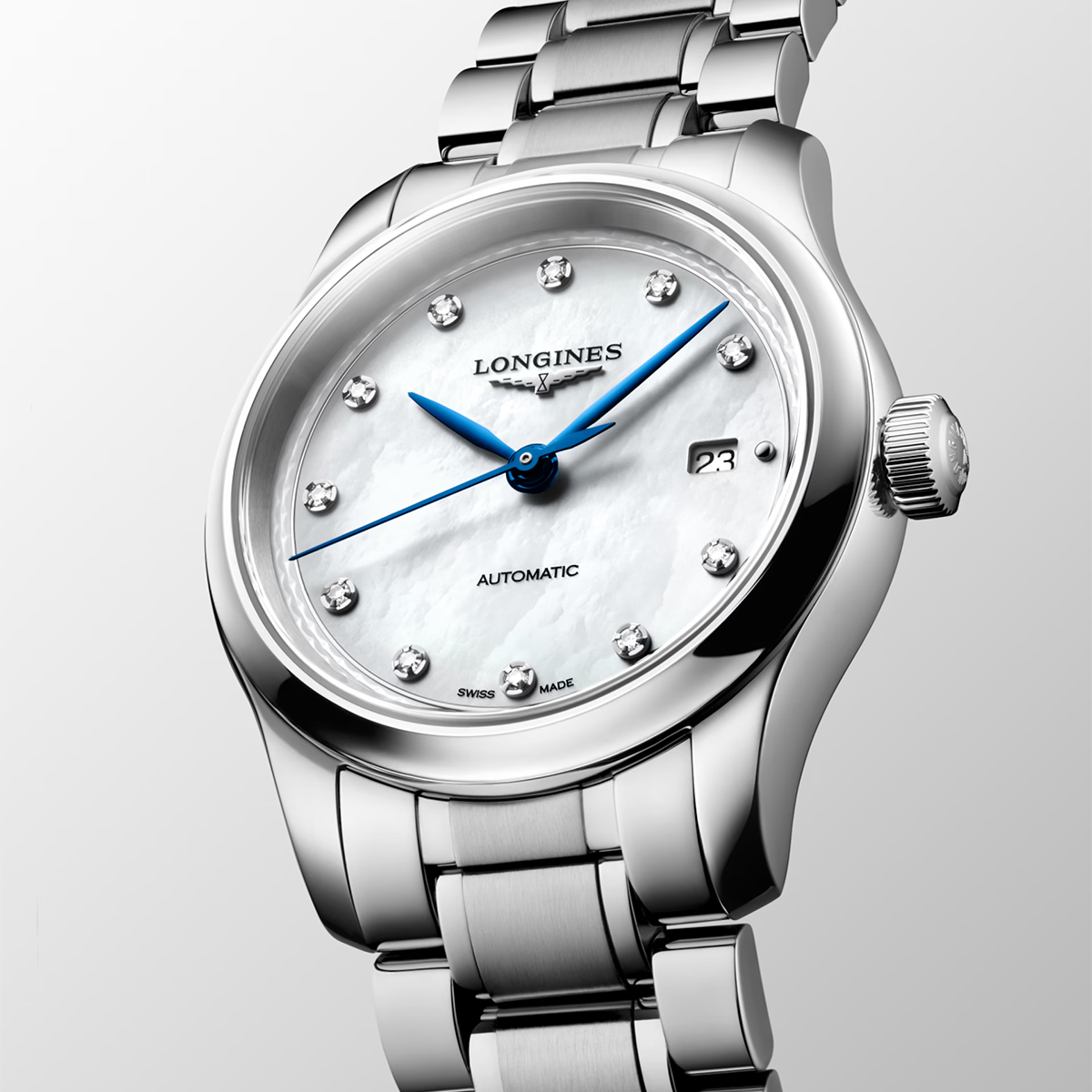 Master Collection 30mm Mother of Pearl Diamond Set Automatic Watch