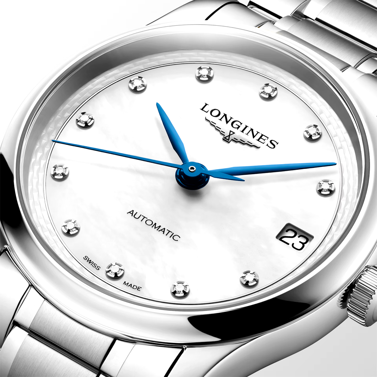 Master Collection 34mm Mother of Pearl Diamond Set Automatic Watch
