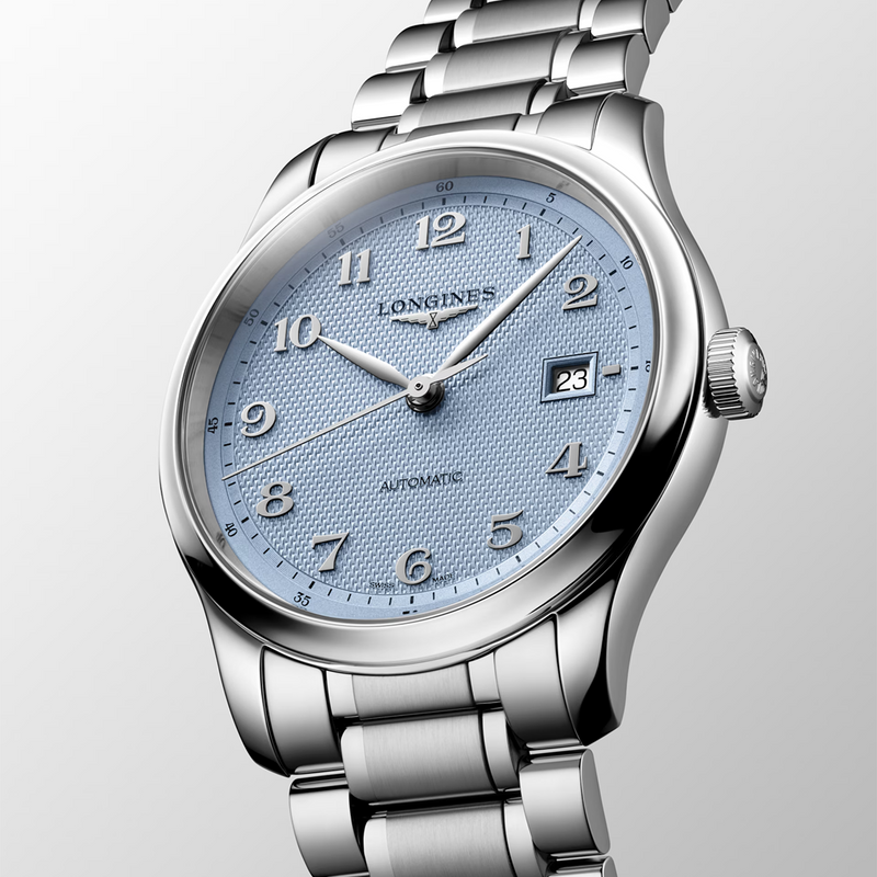 Master Collection 41mm Light Blue Dial Steel Bracelet Automatic Watch
