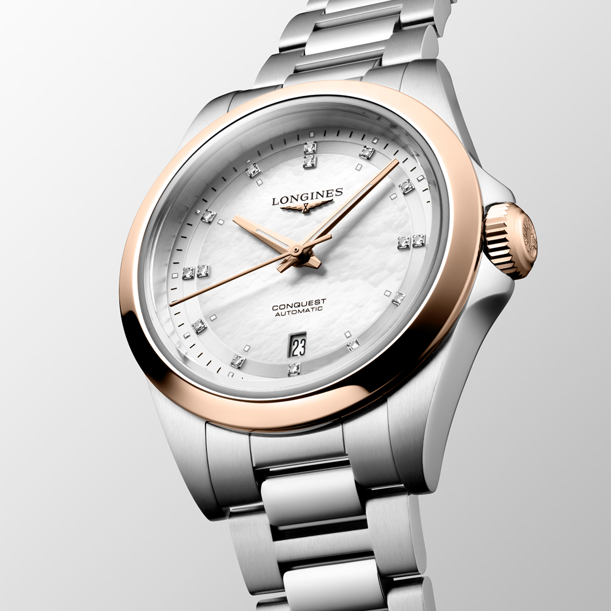 Conquest 30mm Two-Tone Diamond Set Dial Automatic Watch