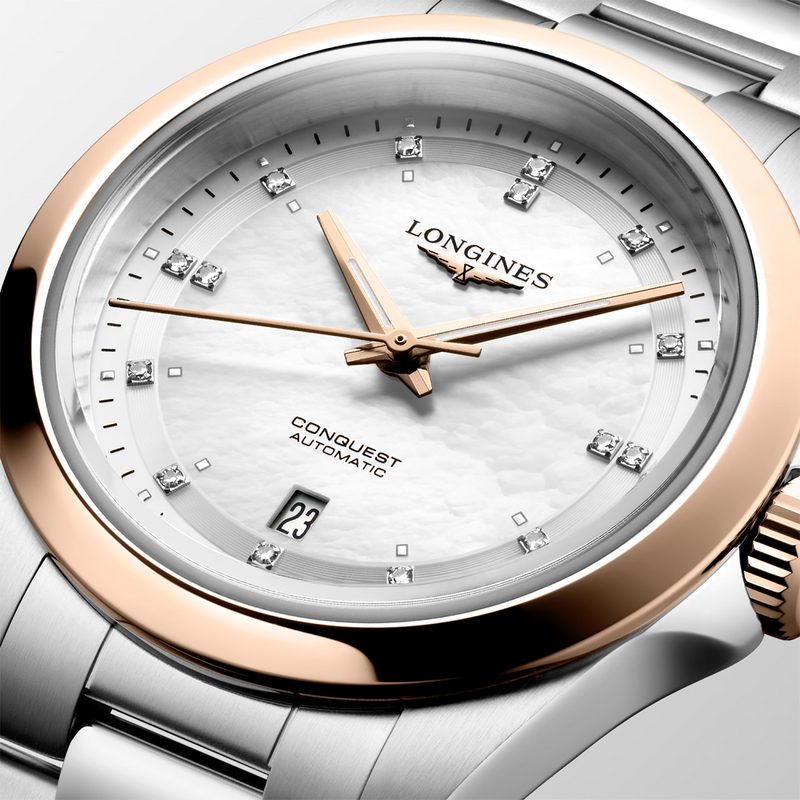 Conquest 30mm Two-Tone Diamond Set Dial Automatic Watch