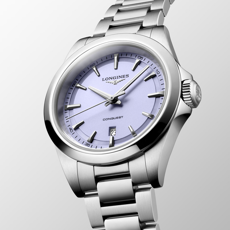 Conquest 30mm Lavender Dial Ladies Bracelet Watch