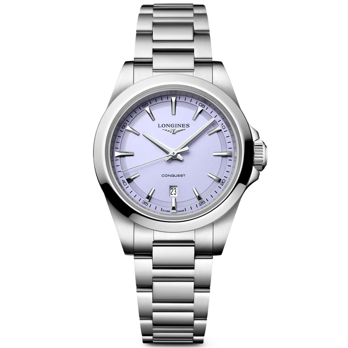 Conquest 30mm Lavender Dial Ladies Bracelet Watch