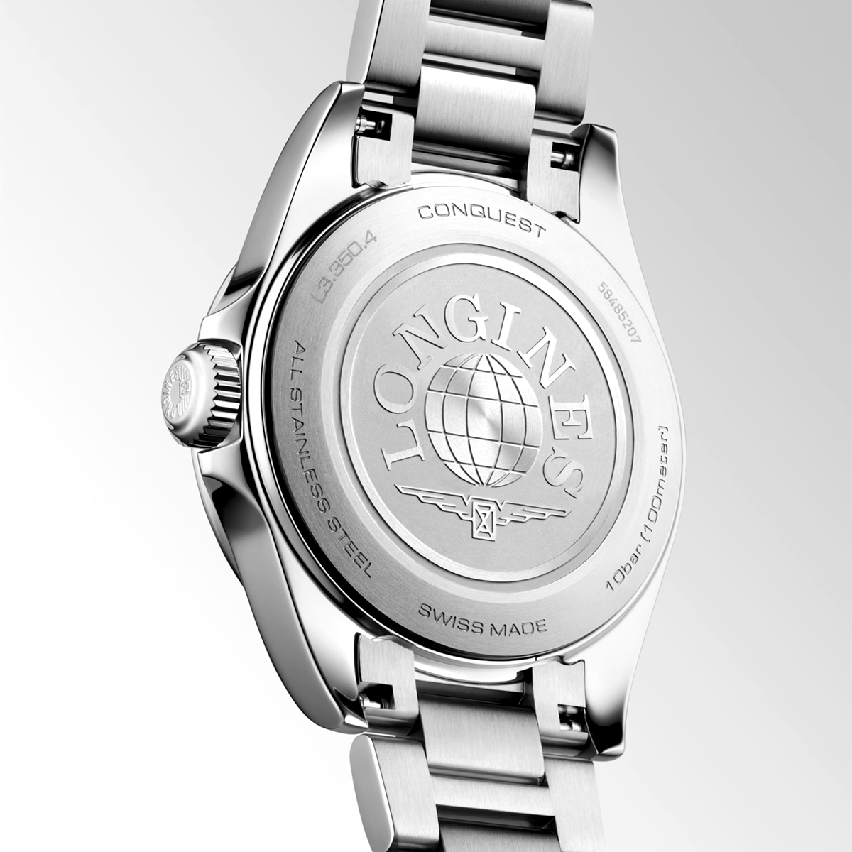 Conquest 30mm White & Gold Dial Ladies Bracelet Watch