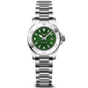HydroConquest 30mm Green Dial Steel Bracelet Ladies Watch