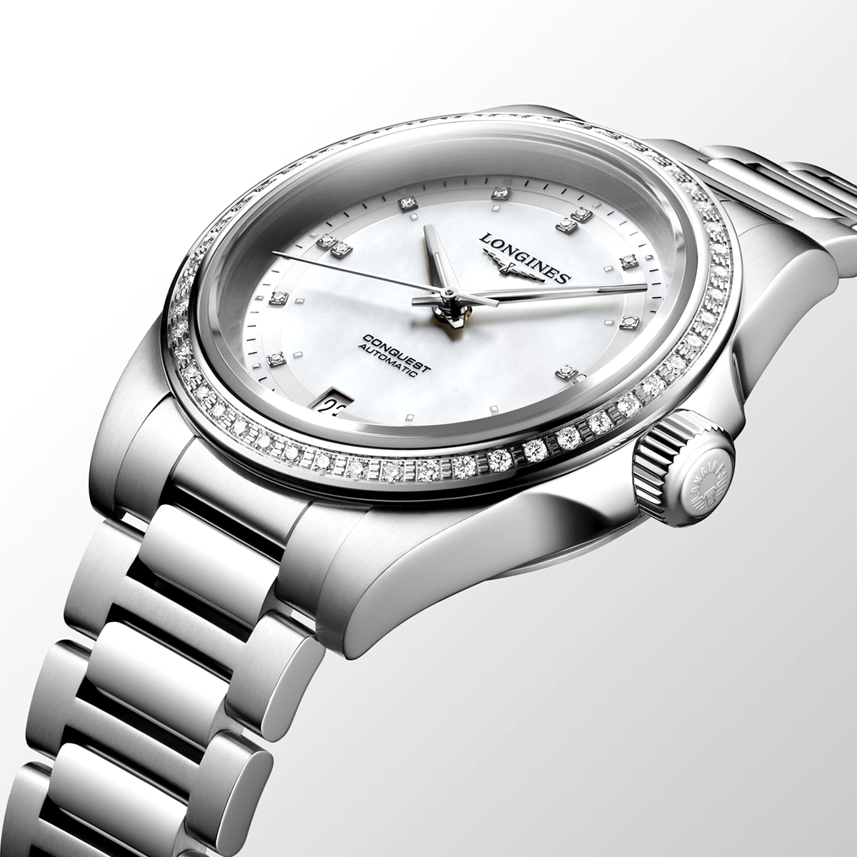 Conquest 34mm Diamond Set Automatic Bracelet Watch