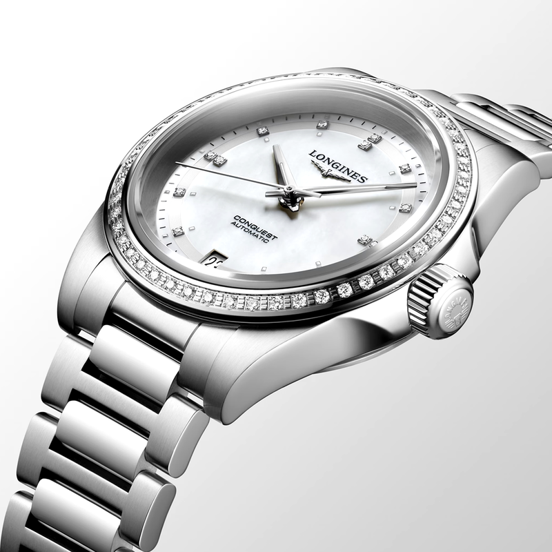 Conquest 34mm Diamond Set Automatic Bracelet Watch