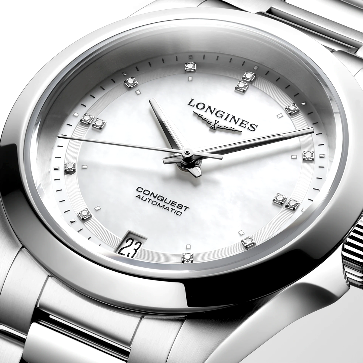 Conquest 34mm Mother of Pearl Dial Ladies Automatic Watch
