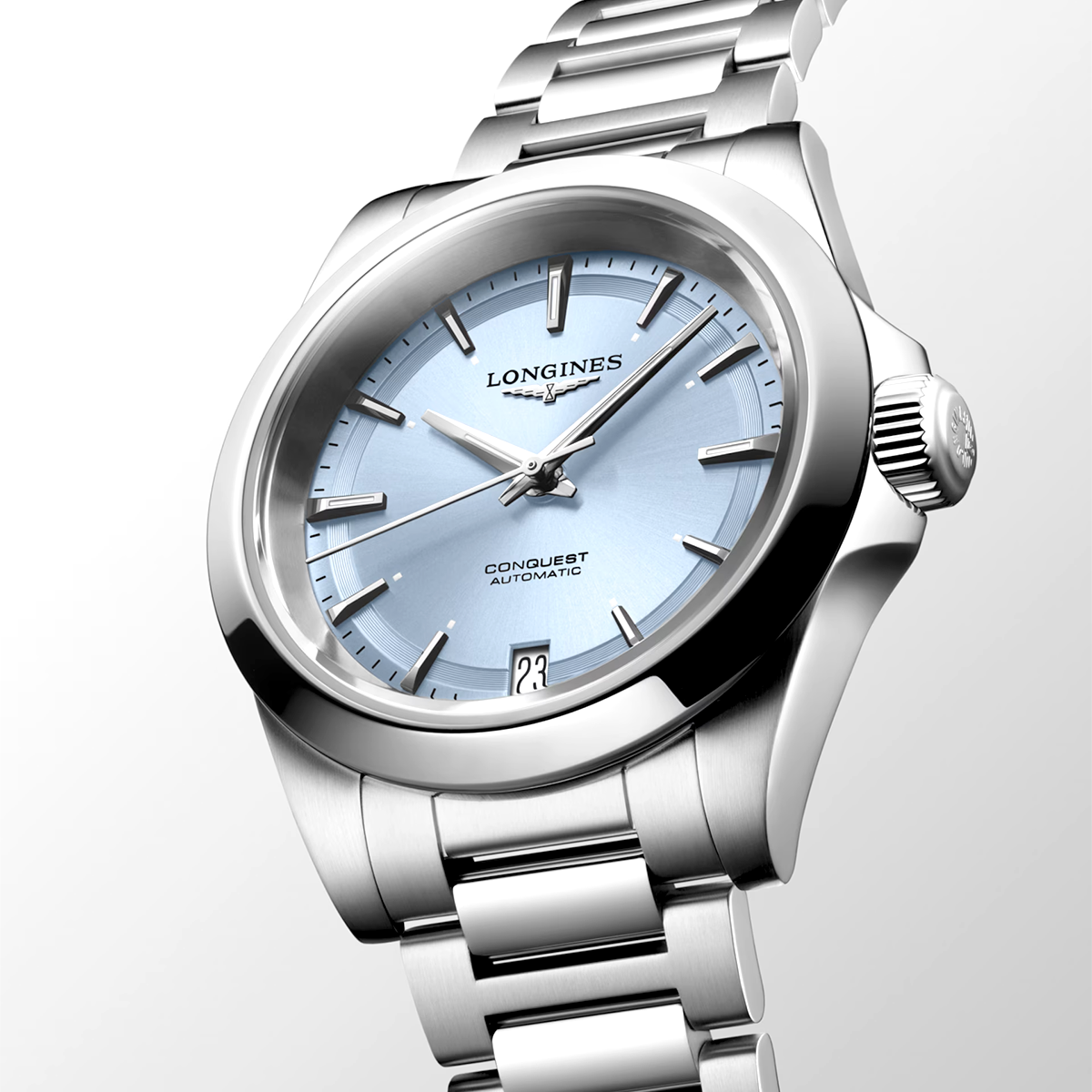 Conquest 34mm Blue Dial Automatic Ladies Bracelet Watch