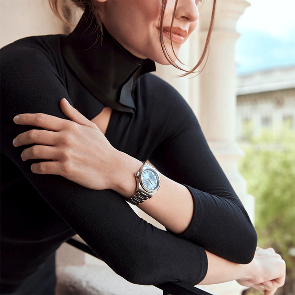 Conquest 34mm Blue Dial Automatic Ladies Bracelet Watch