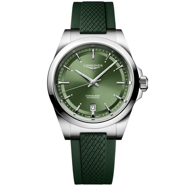 Longines Conquest 38mm Green Dial Automatic Bracelet Watch - Berry's Jewellers