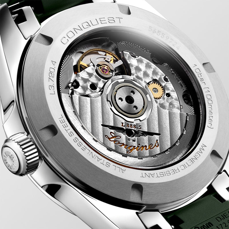 Longines Conquest 38mm Green Dial Automatic Bracelet Watch - Berry's Jewellers