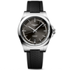 Conquest 38mm Black Dial Automatic Rubber Strap Watch