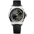 Conquest 38mm Black Dial Automatic Rubber Strap Watch