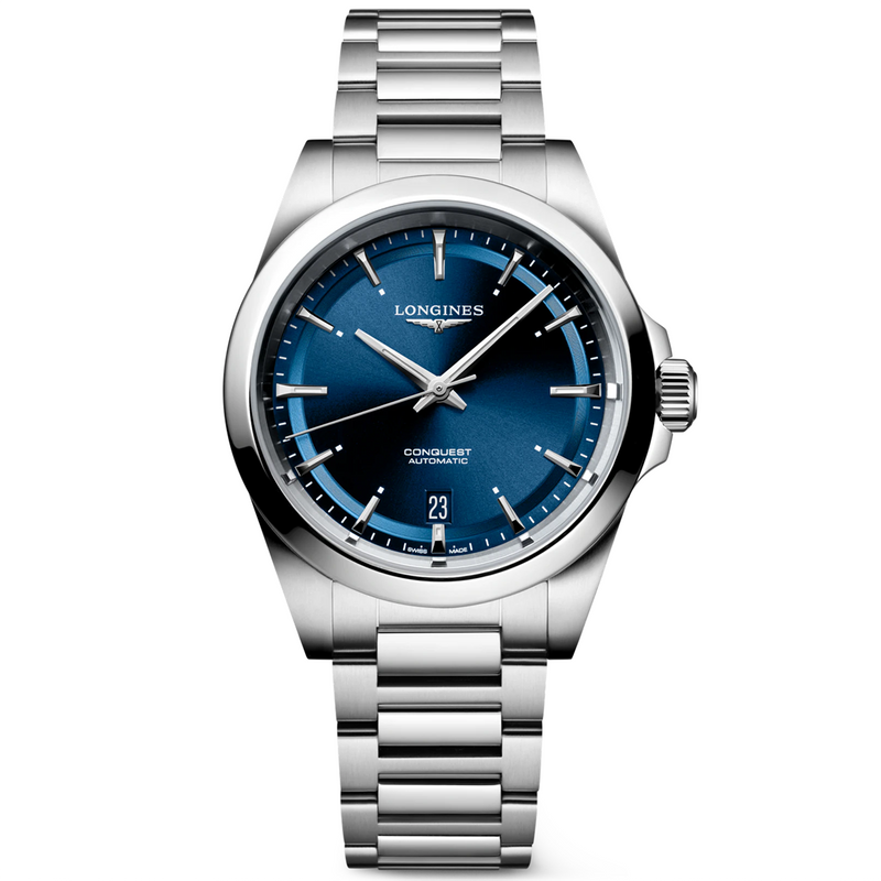 Conquest 38mm Blue Dial Steel Bracelet Automatic Watch
