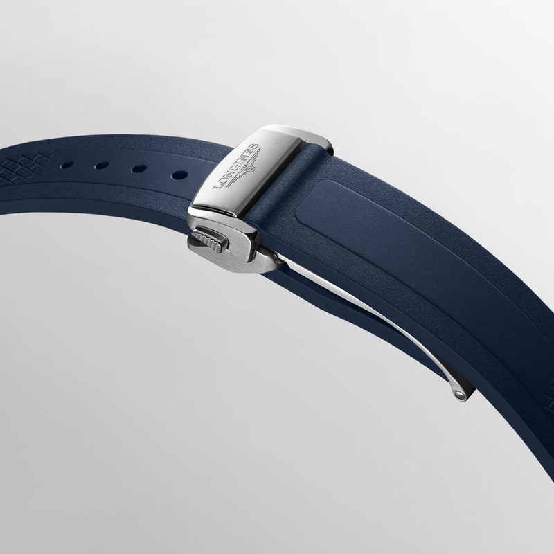 Conquest 38mm Blue Dial Rubber Strap Automatic Watch