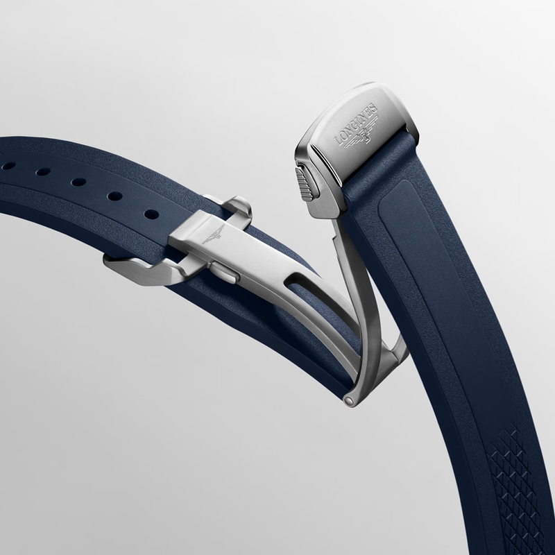 Conquest 38mm Blue Dial Rubber Strap Automatic Watch