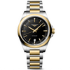 Conquest 38mm Black Dial Steel and Yellow Gold Bracelet Watch