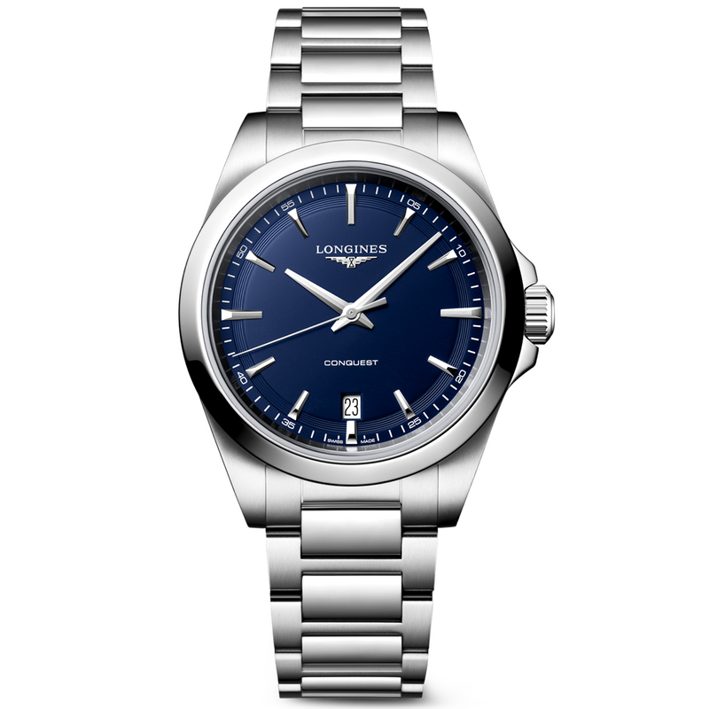Conquest 38mm Blue Dial Steel Bracelet Watch