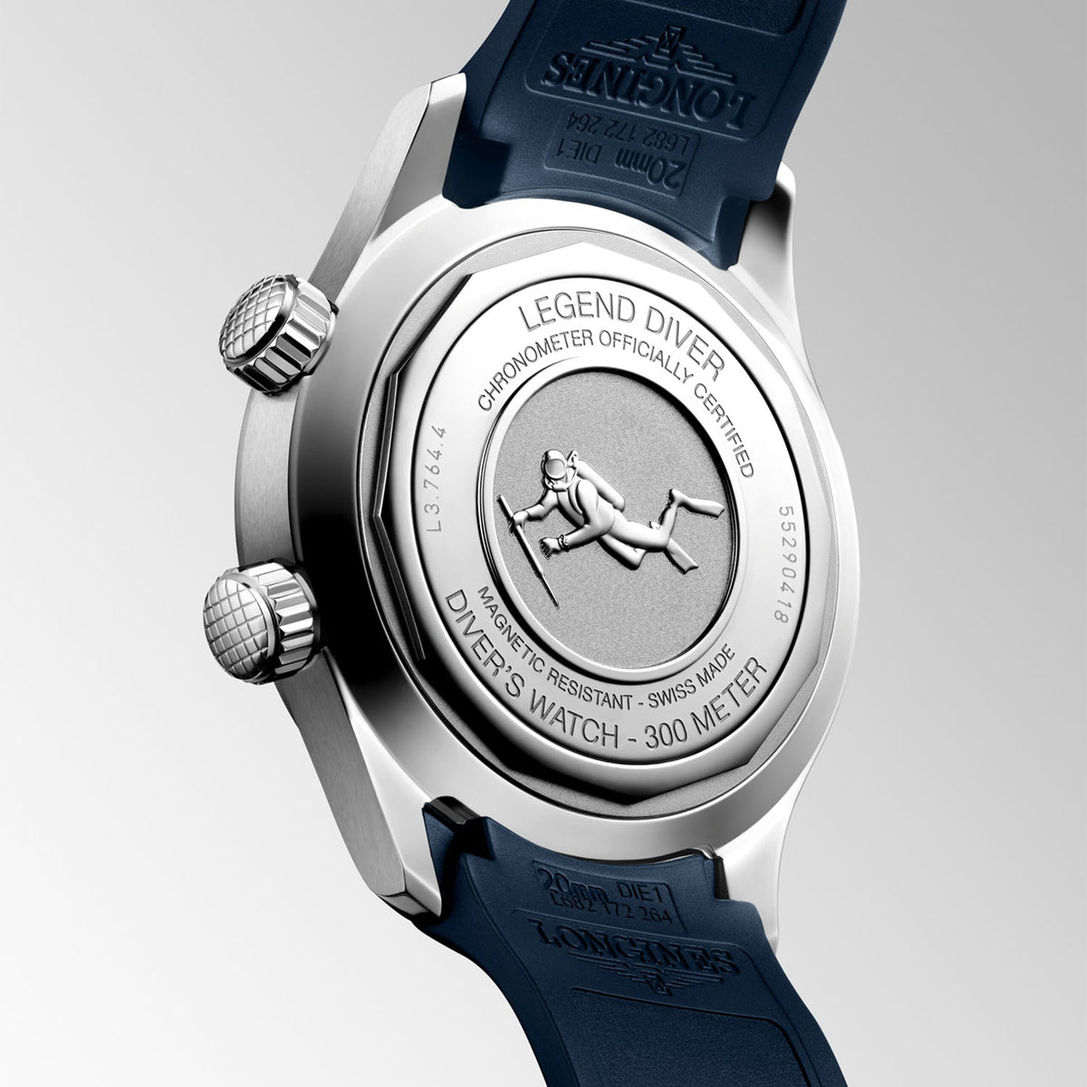 Longines Legend Diver 39mm Blue Dial Men's Automatic Strap Watch - Berry's Jewellers