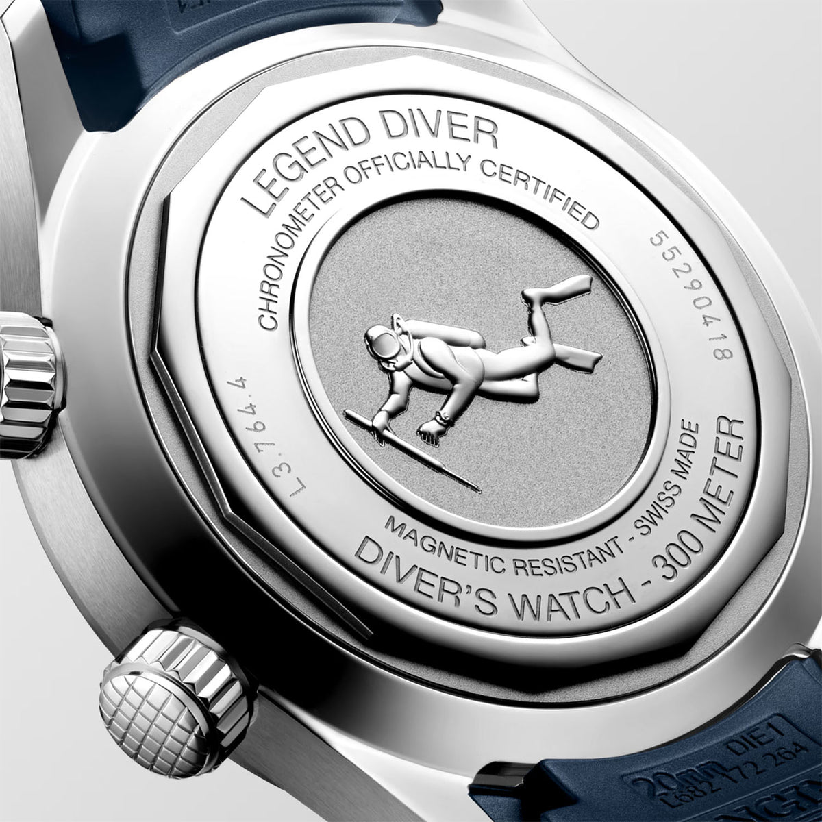 Longines Legend Diver 39mm Blue Dial Men's Automatic Strap Watch - Berry's Jewellers