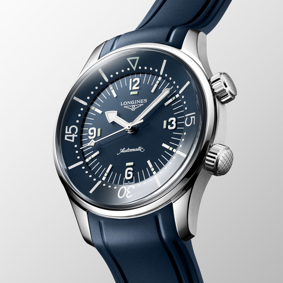 Longines Legend Diver 39mm Blue Dial Men's Automatic Strap Watch - Berry's Jewellers