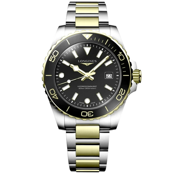 HydroConquest 42mm Black Dial Two-Tone Bracelet Mens Watch