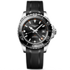 HydroConquest GMT 41mm Black Dial Automatic Strap Watch
