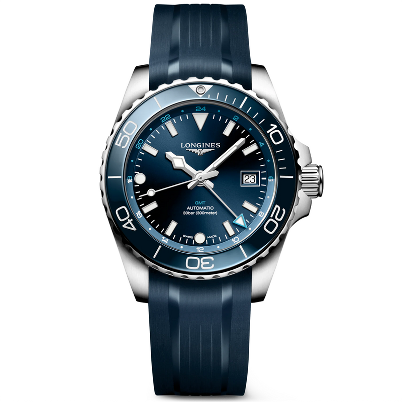 HydroConquest GMT 41mm Blue Dial Automatic Strap Watch