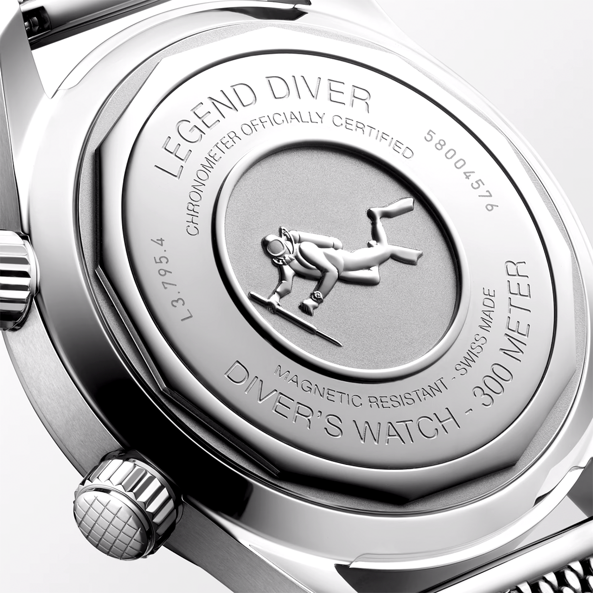 Longines Legend Diver 59 42mm Black Dial Automatic Bracelet Watch - Berry's Jewellers