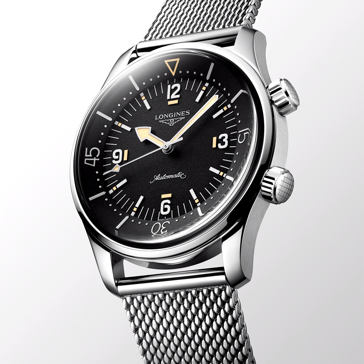 Longines Legend Diver 59 42mm Black Dial Automatic Bracelet Watch - Berry's Jewellers