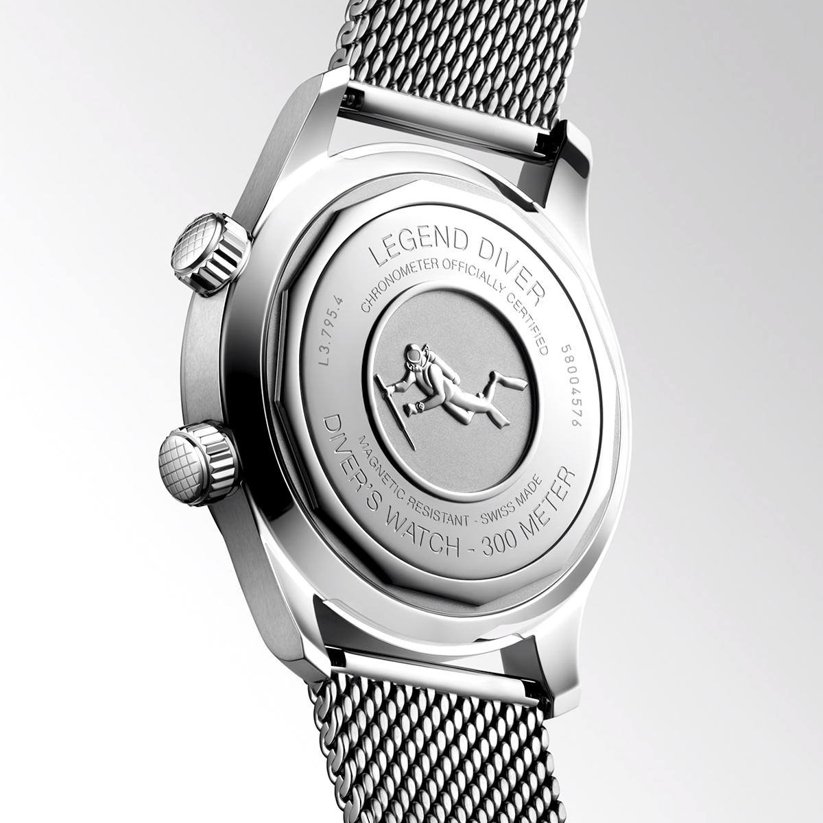 Longines Legend Diver 59 42mm Black Dial Automatic Bracelet Watch - Berry's Jewellers